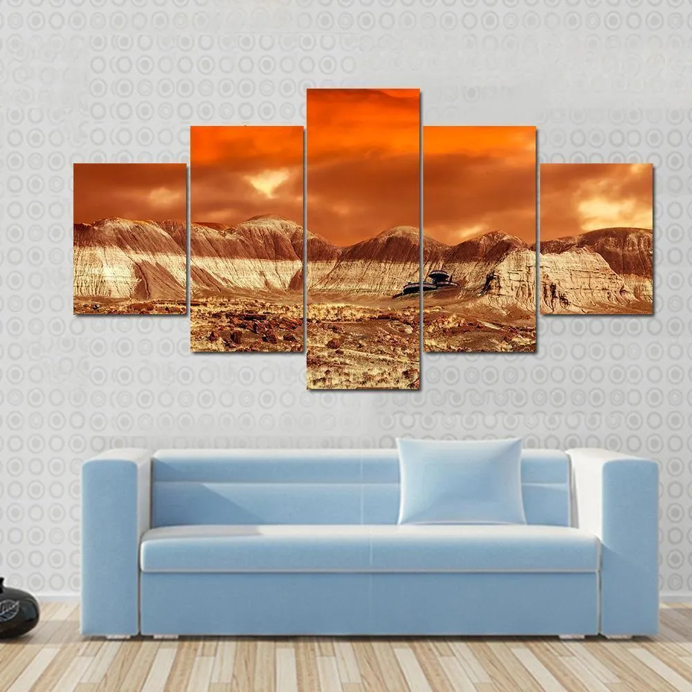 Base On Mars Abstract Canvas Wall Art