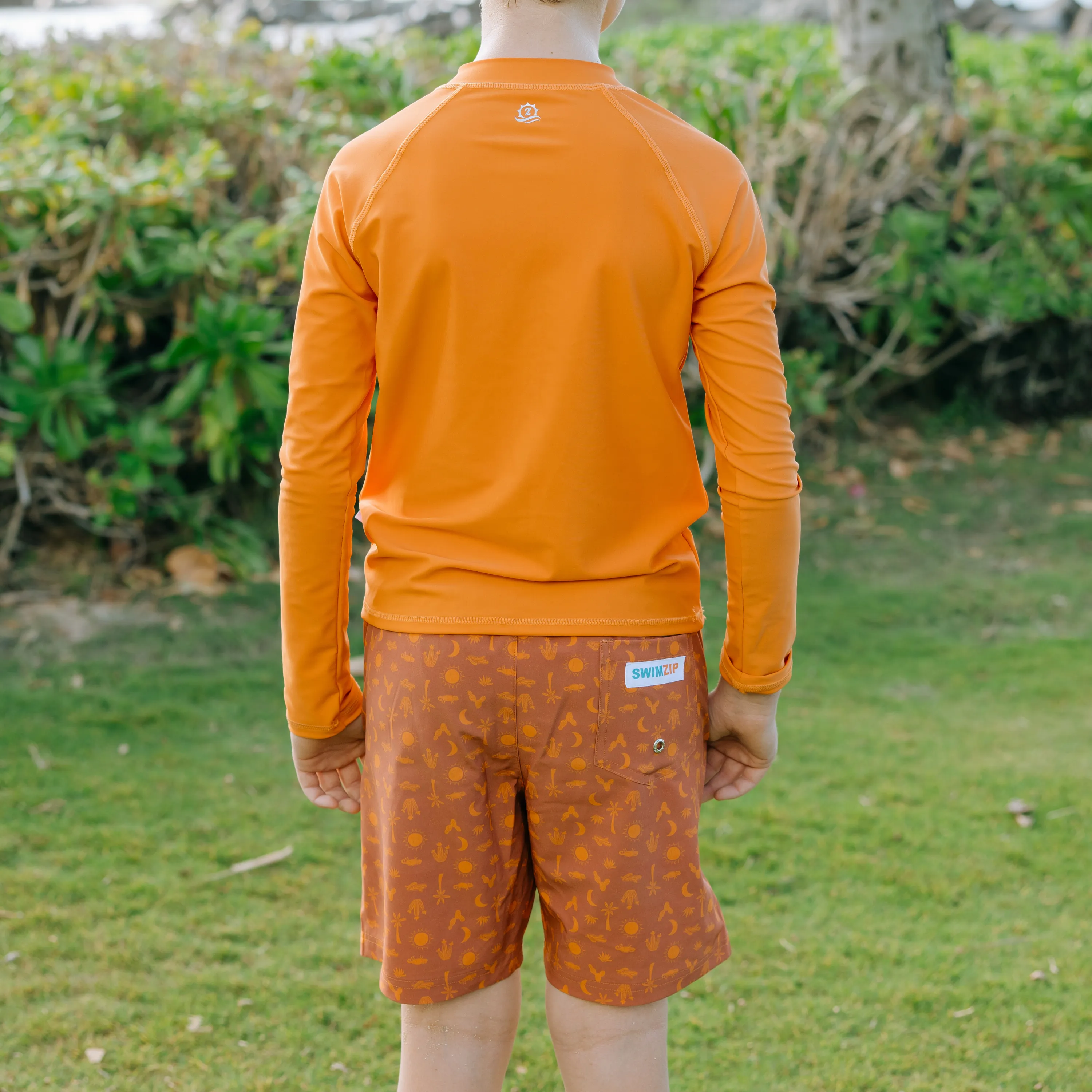 Boys Swim Trunks Boxer Brief Liner (sizes 6-14) | “Desert"