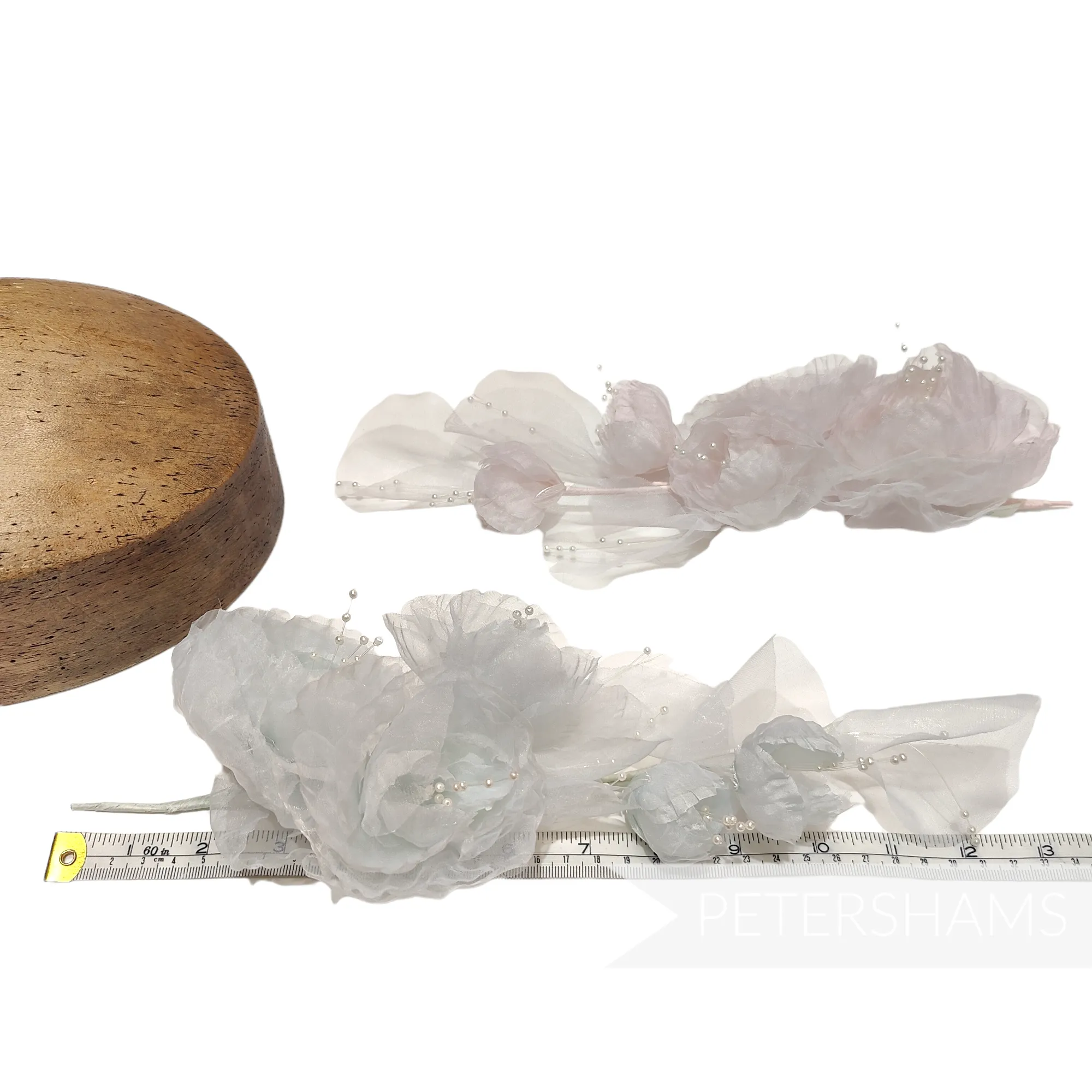 'Cinderella' Crystal Organza and Pearl Millinery Hat Flower Mount