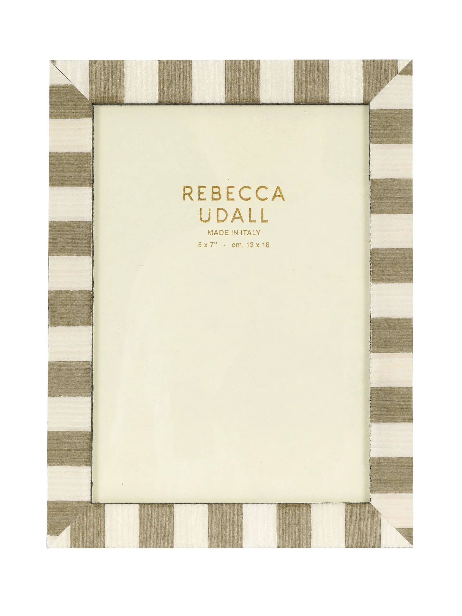 Delilah striped photo frame, taupe