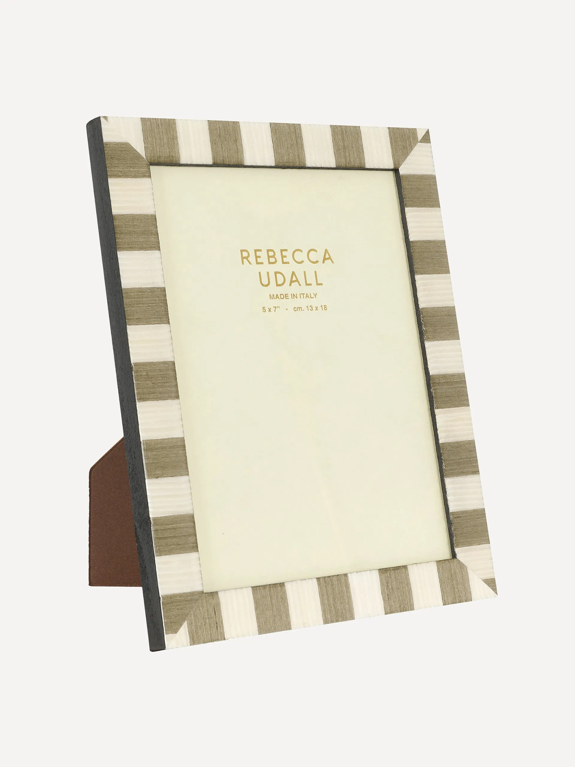 Delilah striped photo frame, taupe