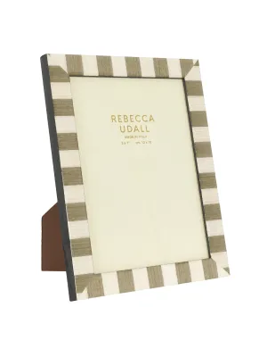 Delilah striped photo frame, taupe