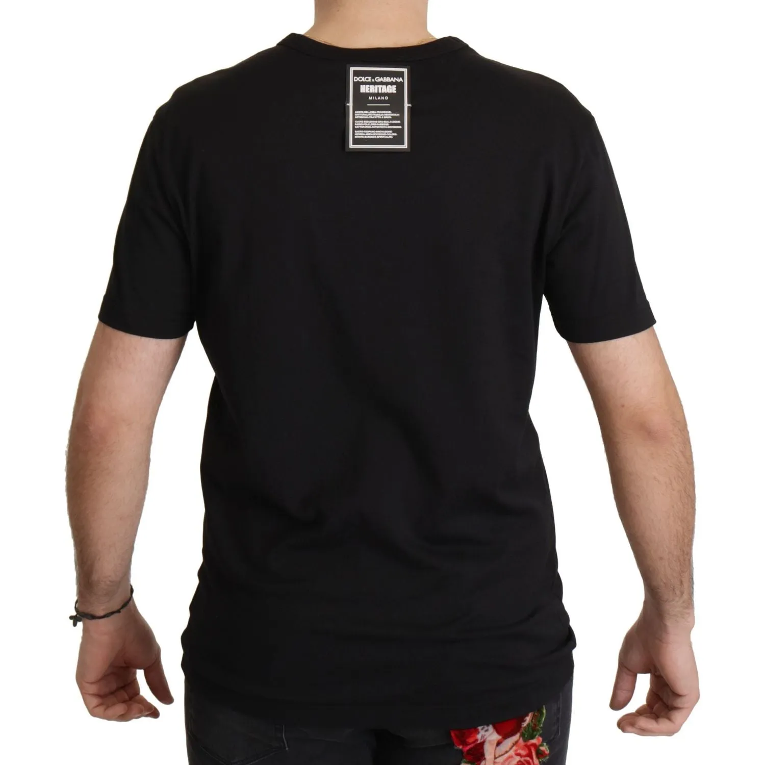 Dolce & Gabbana Elegant Black Baroque Crewneck Tee
