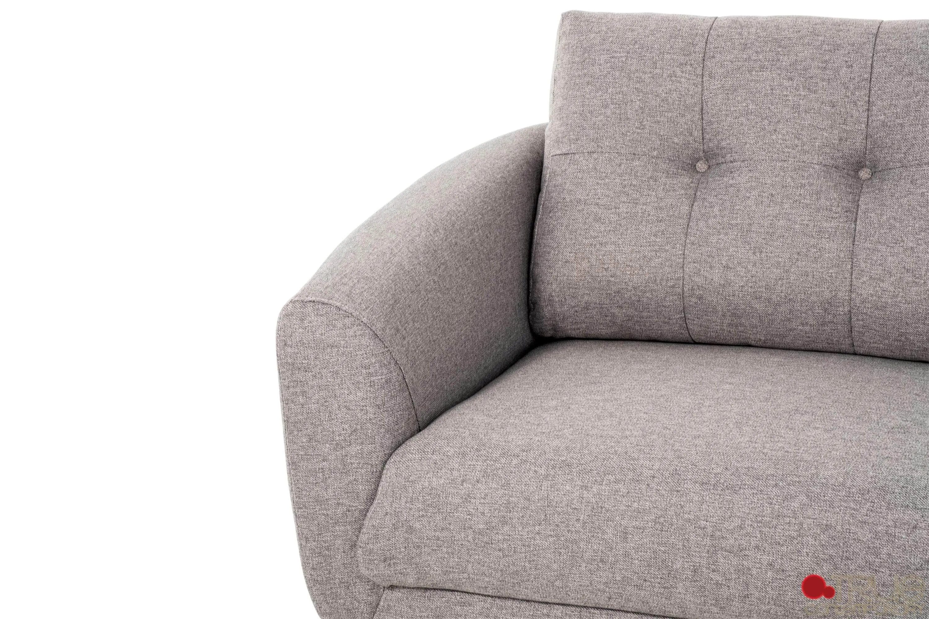Elizabeth Tufted Sectional Sofa in Nia Grey