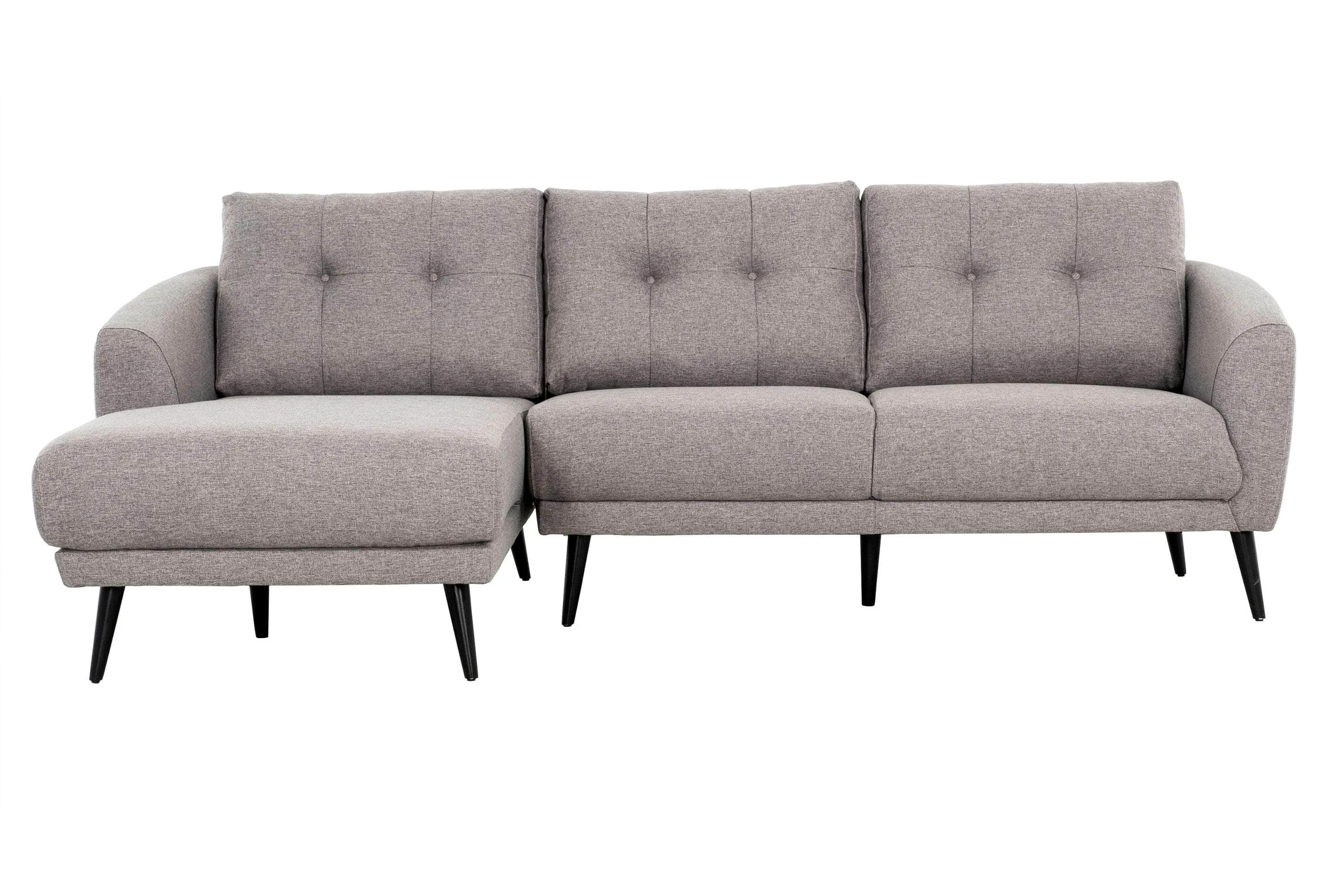 Elizabeth Tufted Sectional Sofa in Nia Grey