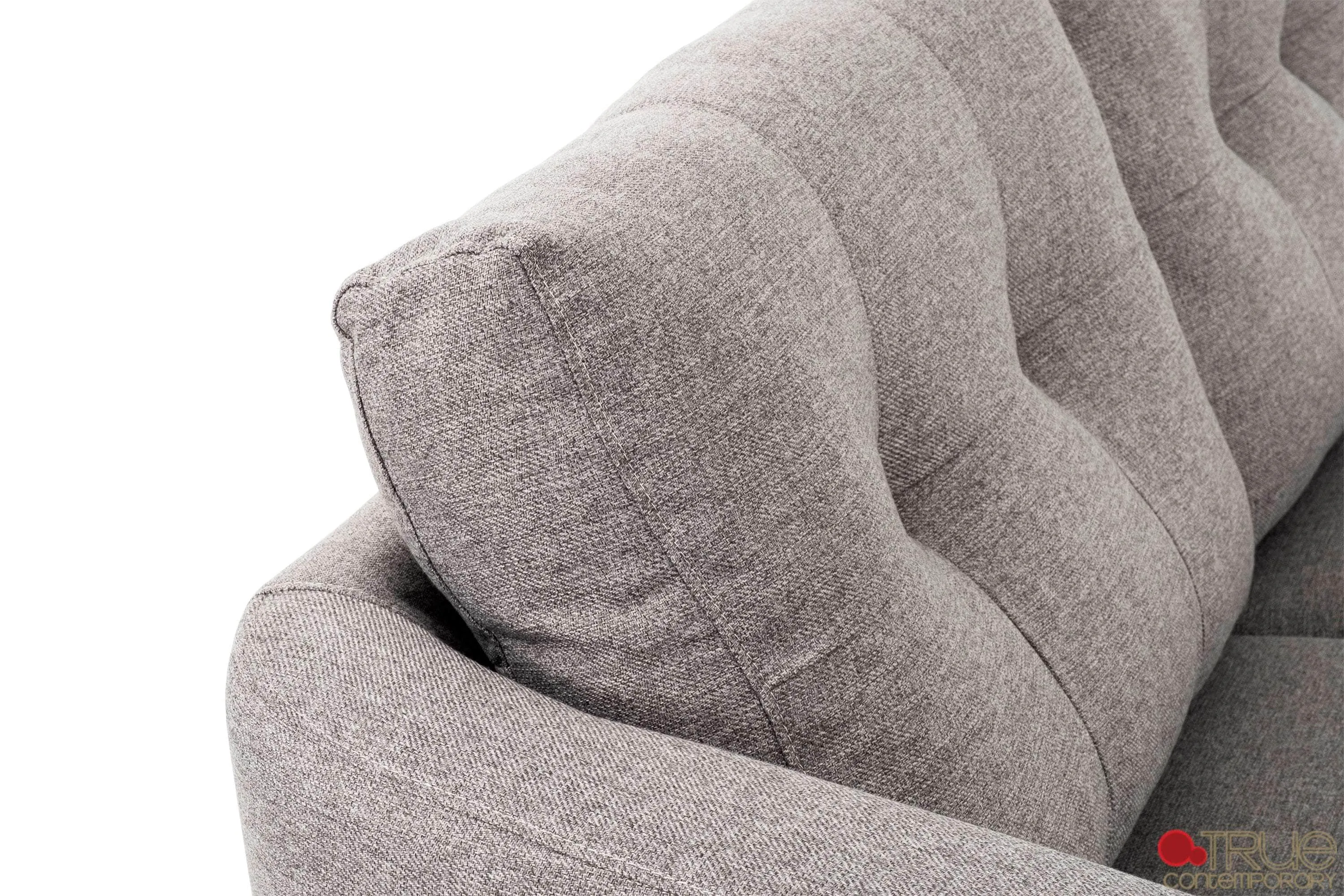 Elizabeth Tufted Sectional Sofa in Nia Grey