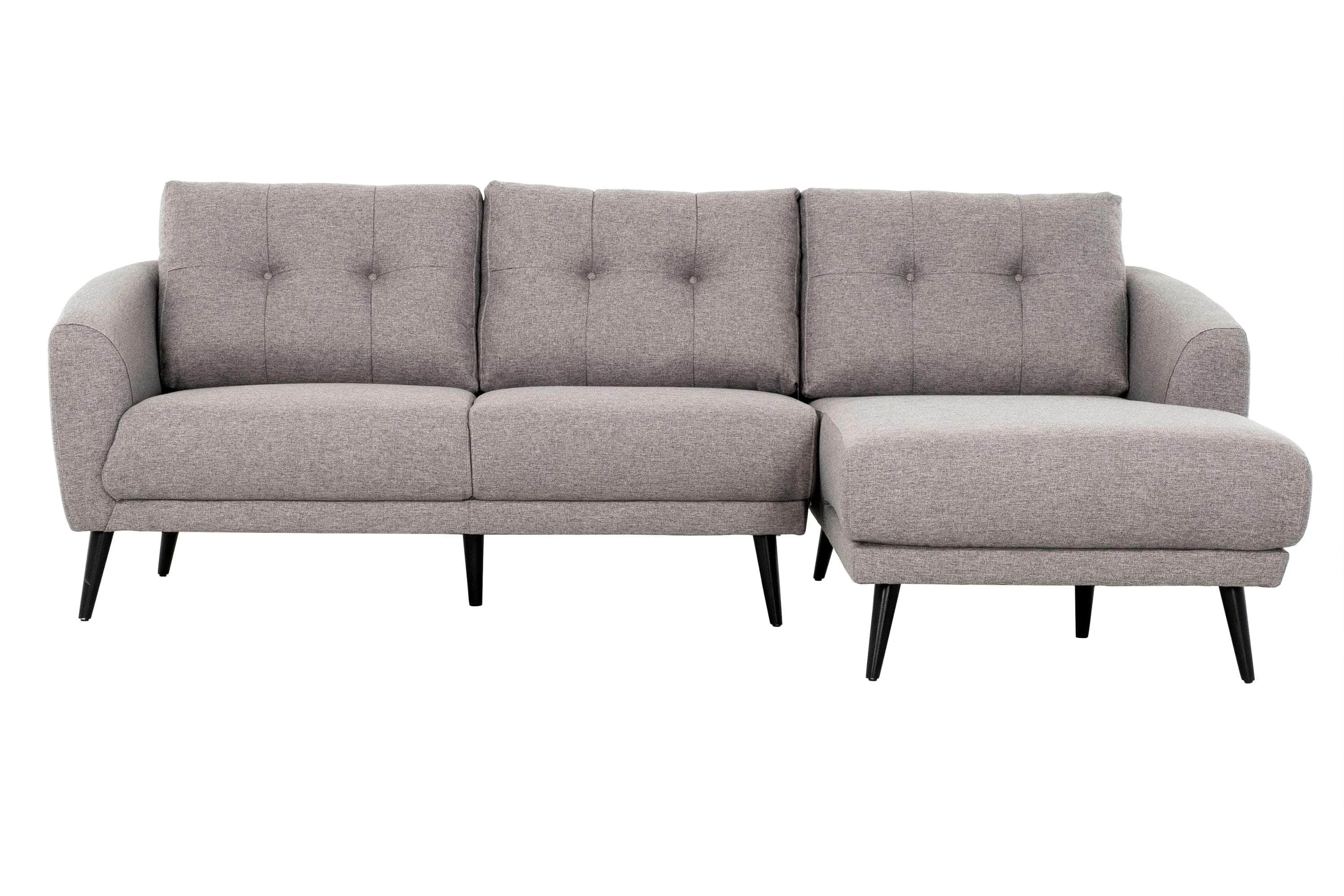Elizabeth Tufted Sectional Sofa in Nia Grey