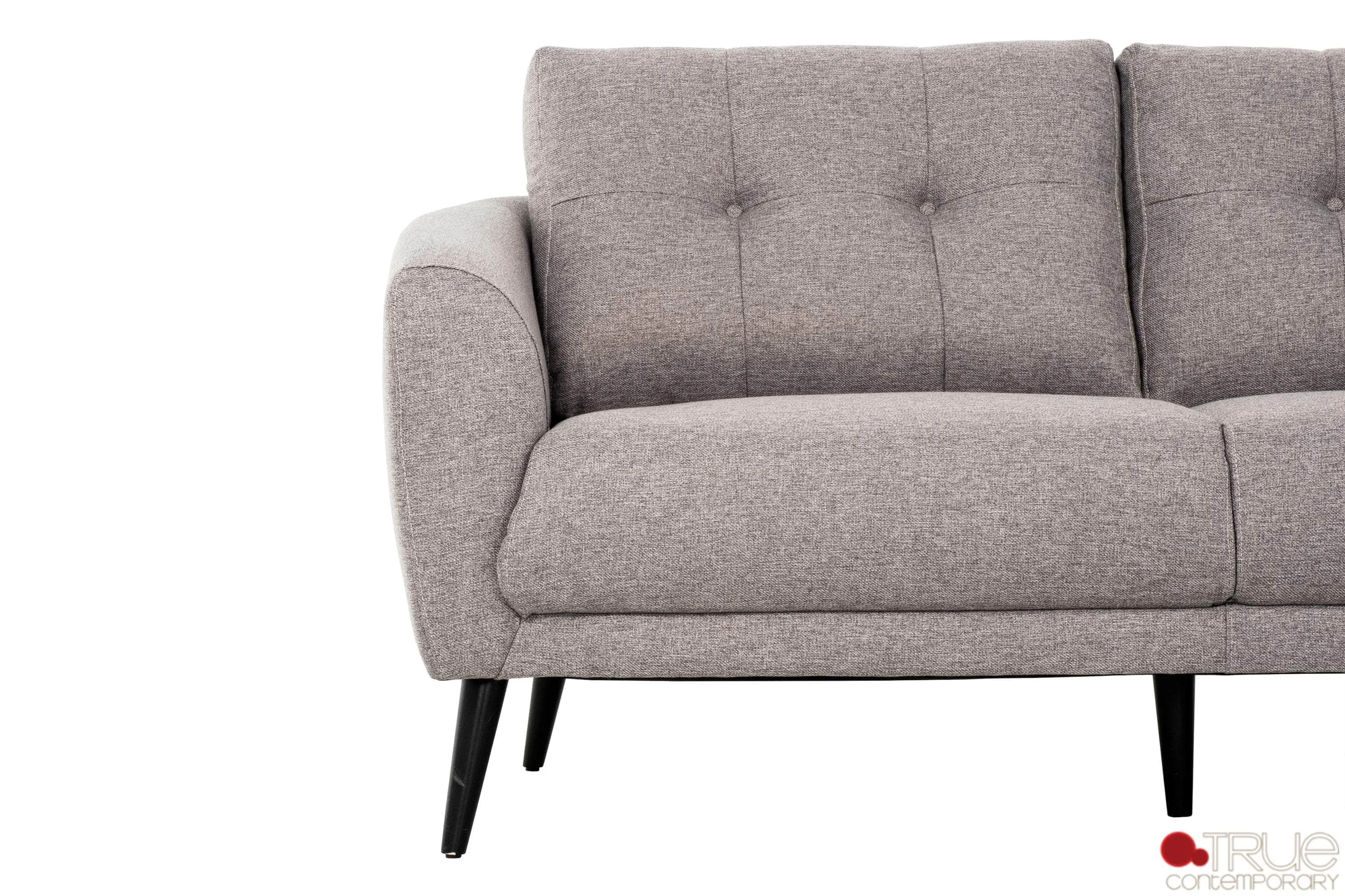 Elizabeth Tufted Sectional Sofa in Nia Grey