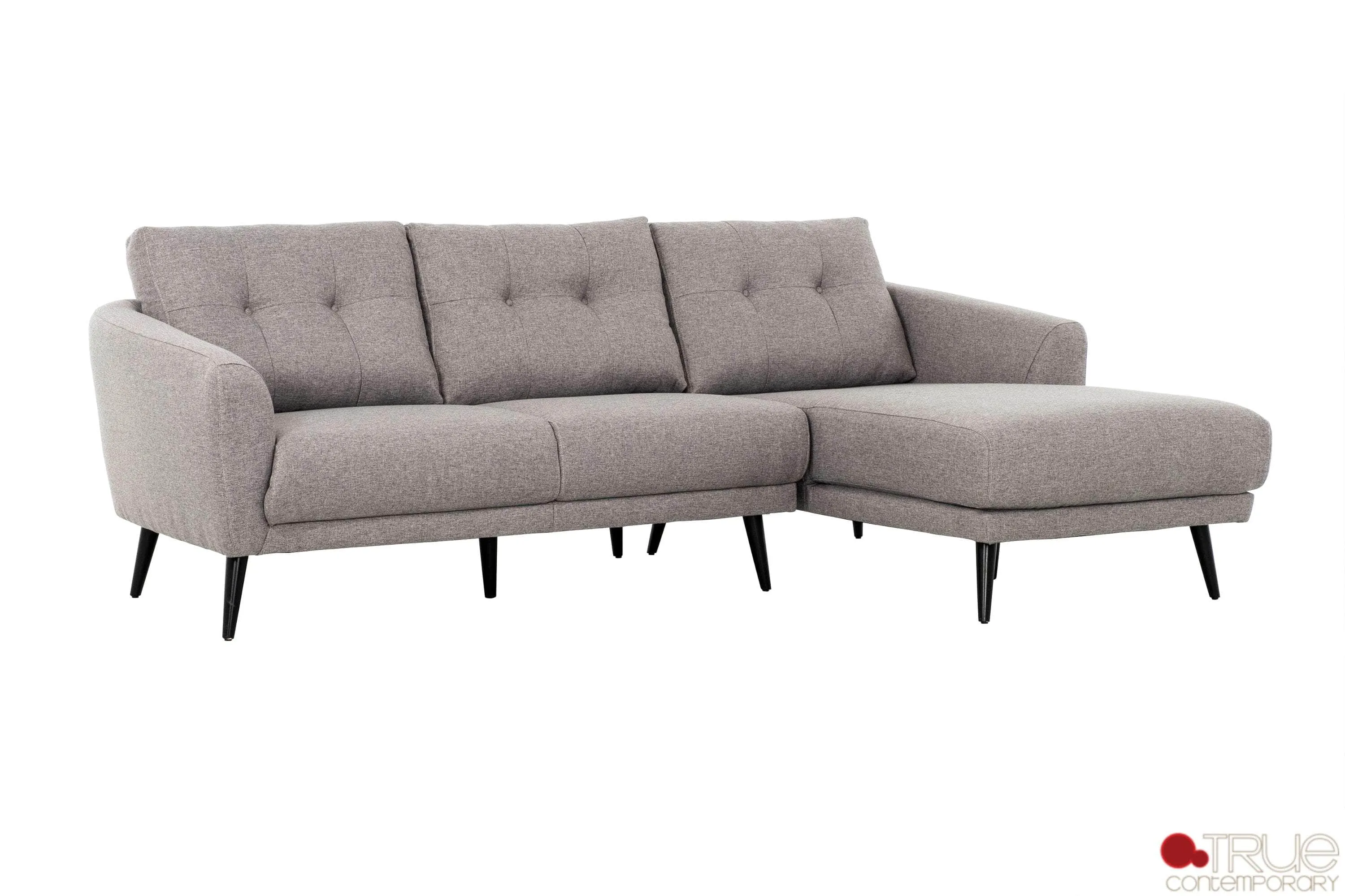 Elizabeth Tufted Sectional Sofa in Nia Grey