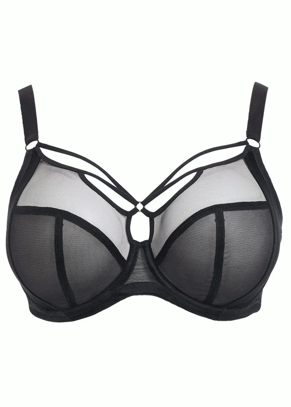 Elomi Sachi Underwire Plunge Bra Stretch, Black