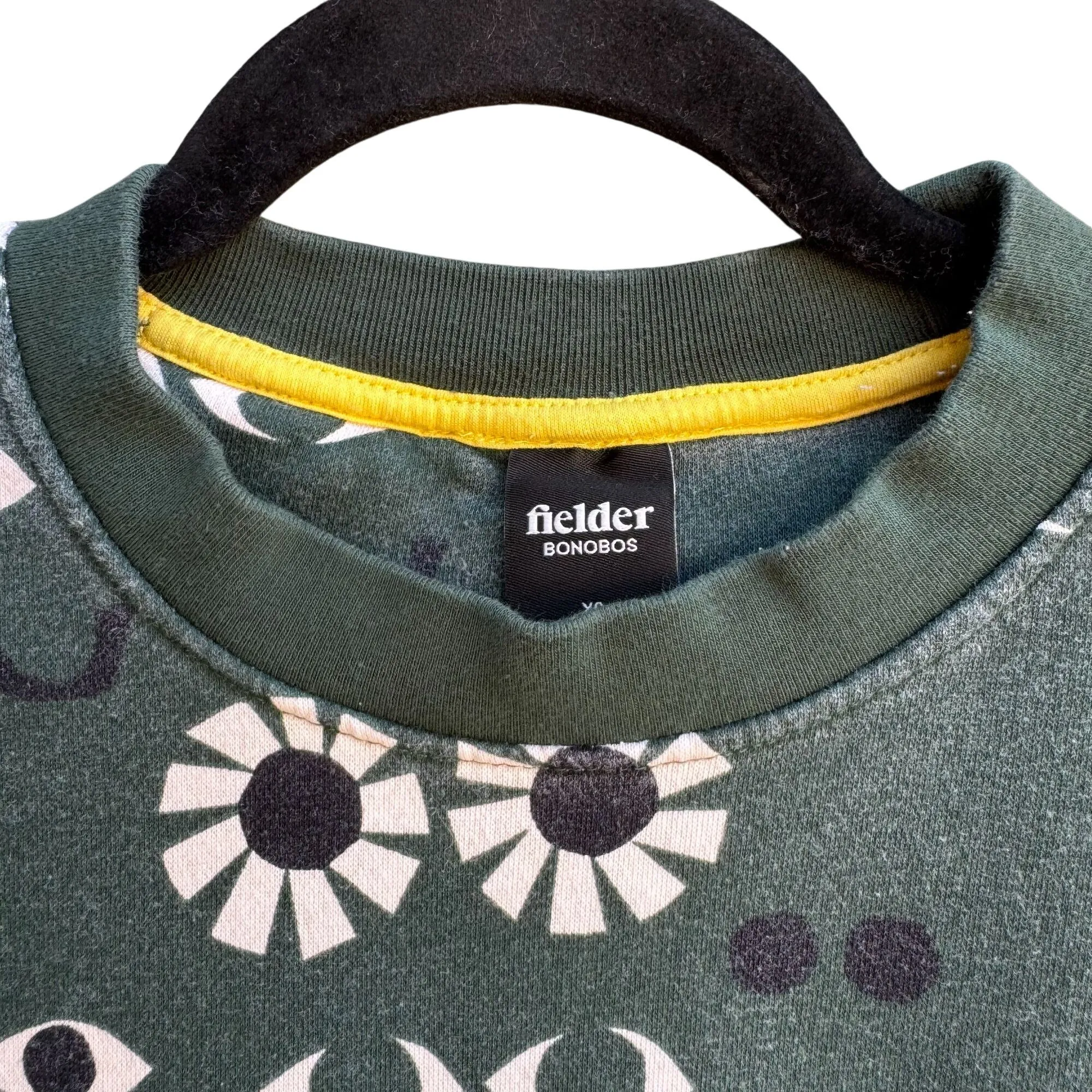 Fielder By Bonobos Mens Green Fleece Long Sleeve Eye Graphic Print Sweatshirt XS