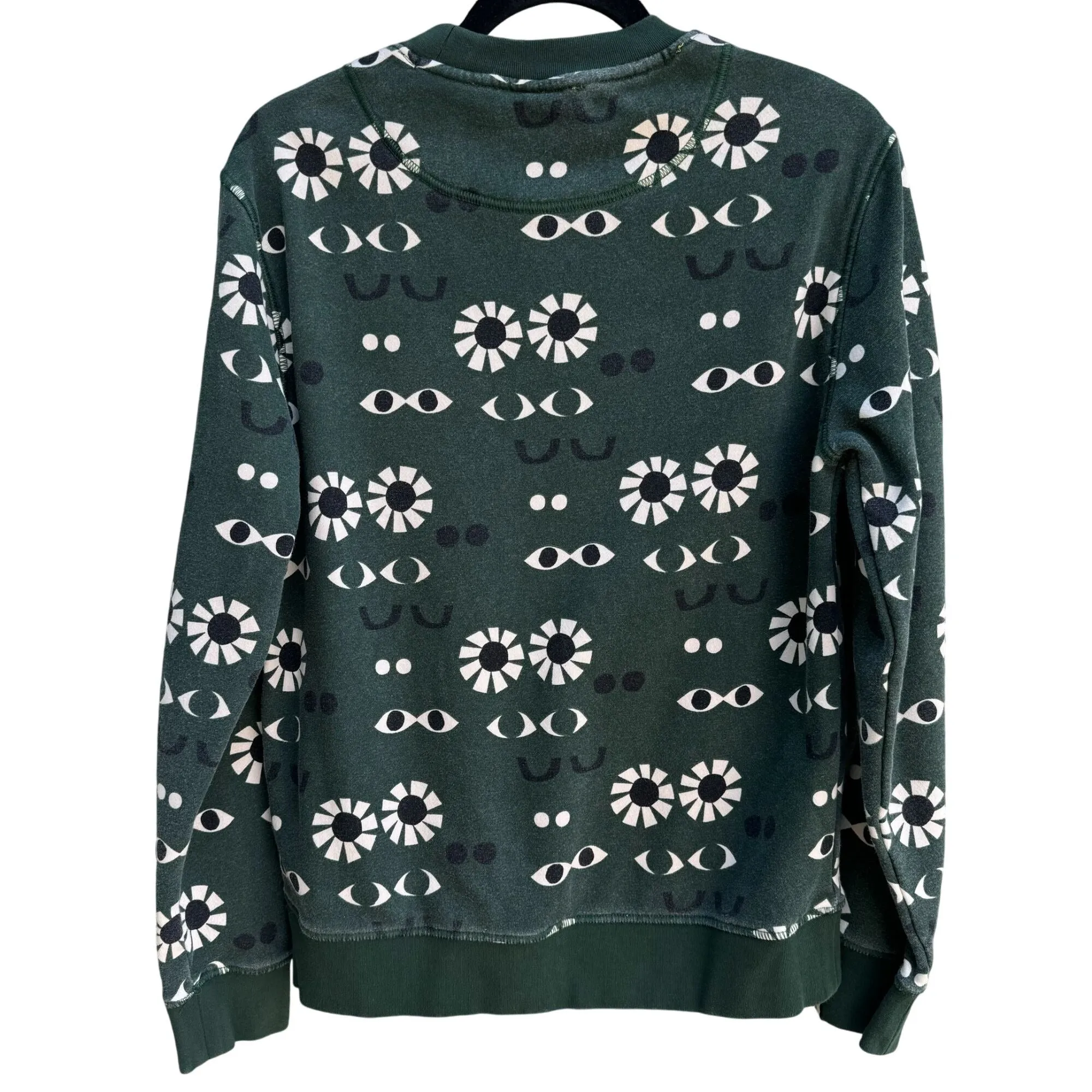 Fielder By Bonobos Mens Green Fleece Long Sleeve Eye Graphic Print Sweatshirt XS