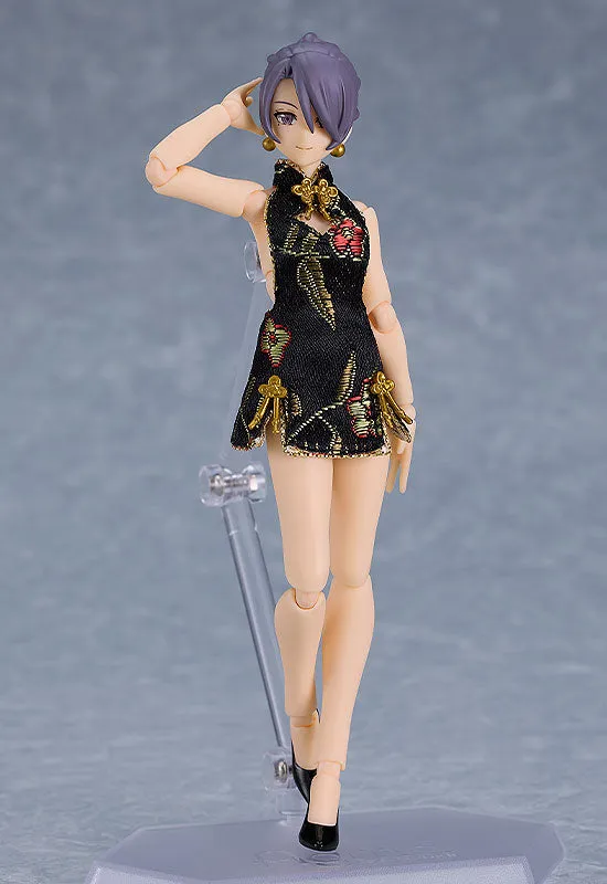figma Female Body (Mika) with Mini Skirt Chinese Dress Outfit (Black)