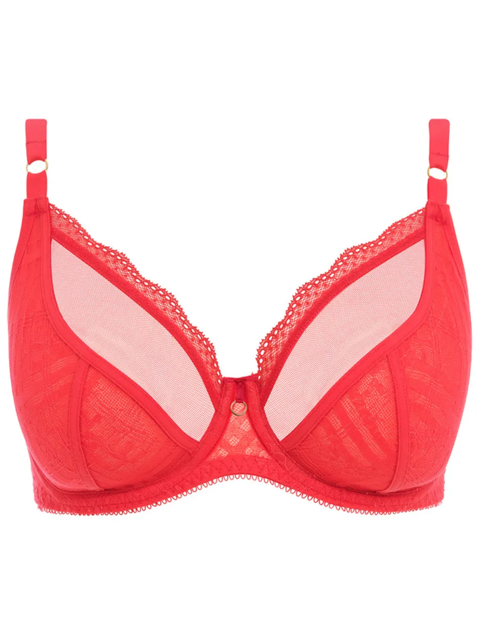 Freya Fatale Bra Underwire Plunge Bra in Chilli Red | Red Plunge Bras