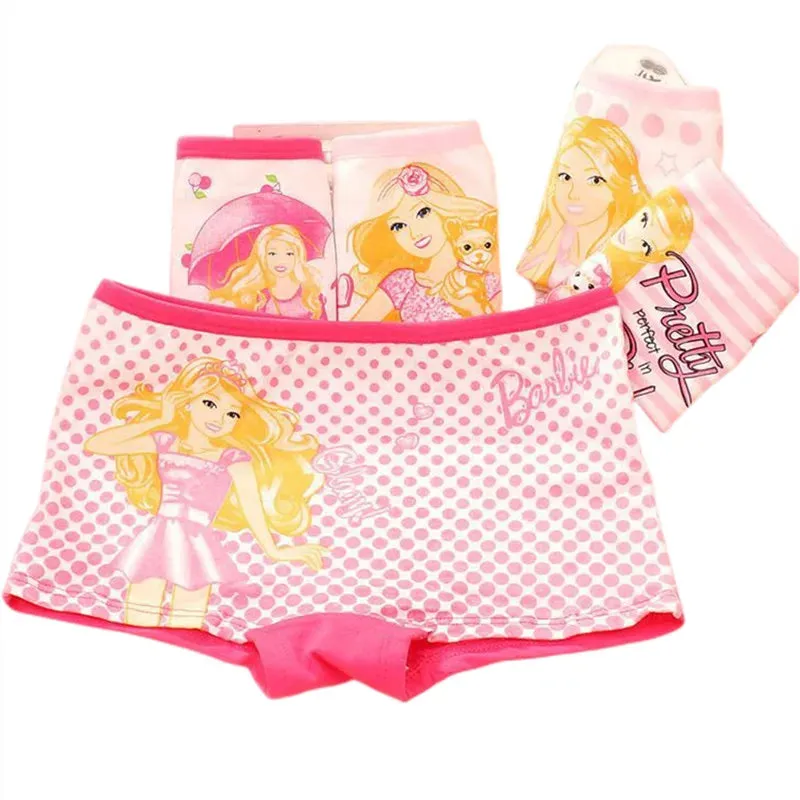 Girls Briefs Fine Cotton Underwear Cute Designs Printing Panties Kids Breathable Soft Healthy Underpants Girls Boxer 4pcs/Lot
