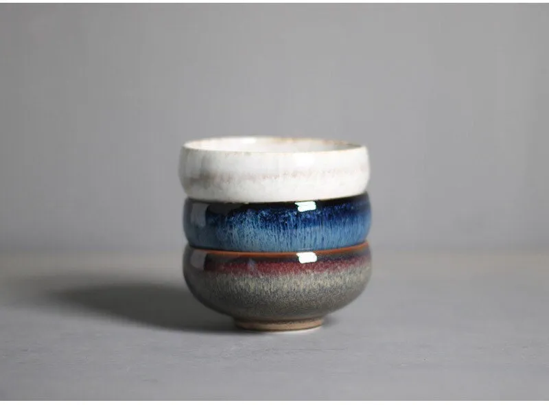 Gohobi Ceramic Kiln Gazed Blue & Purple Matcha Set