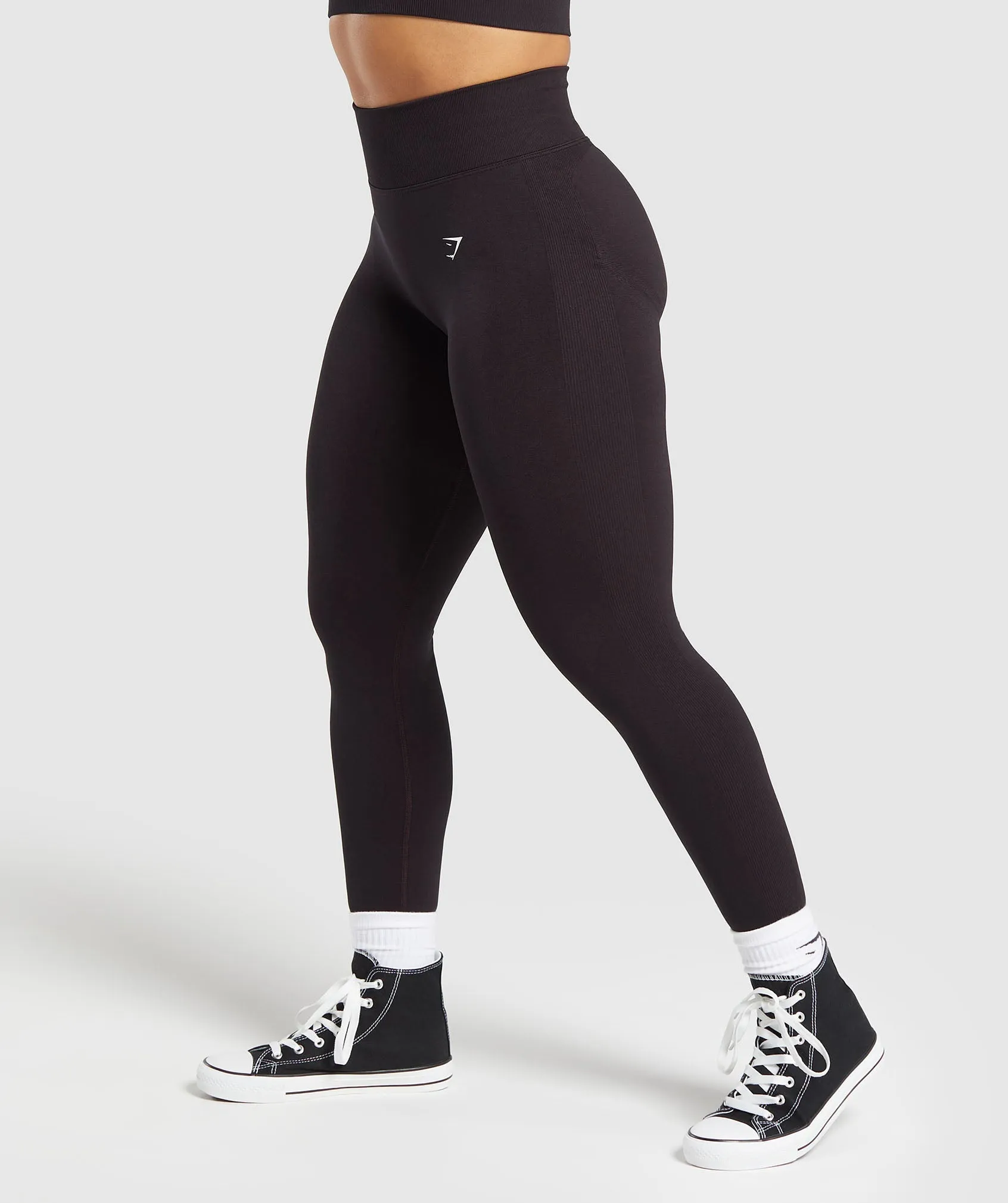 Gymshark Lift Contour Seamless Leggings - Depth Purple/Black Marl