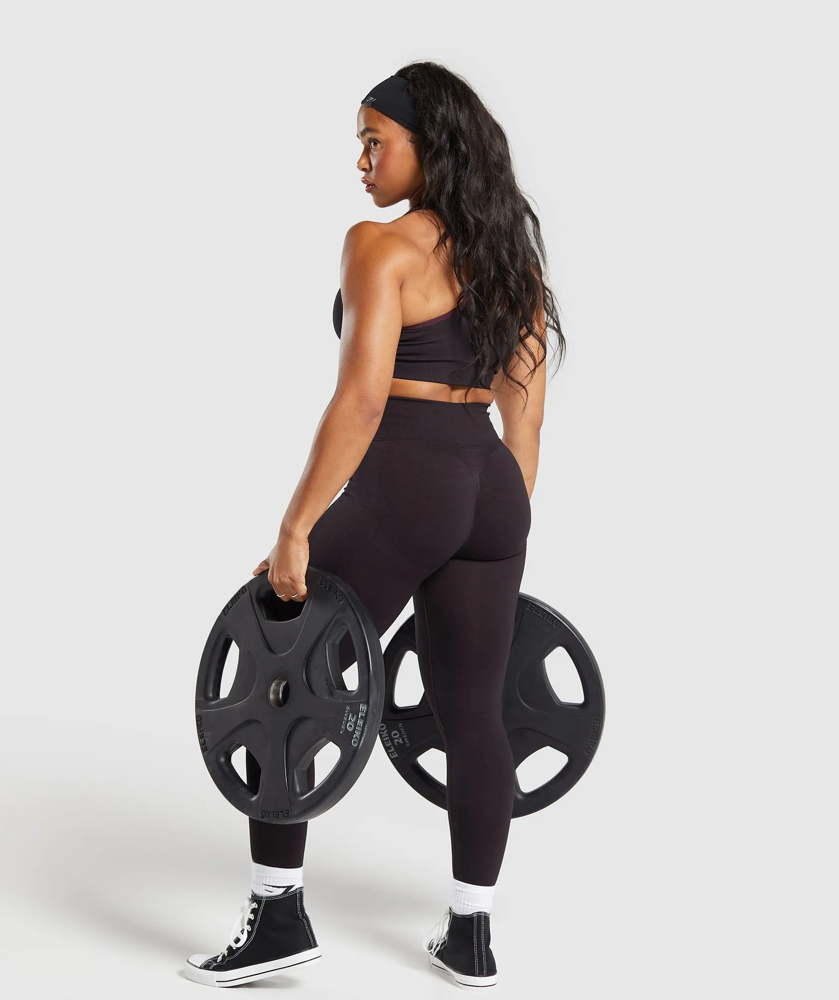 Gymshark Lift Contour Seamless Leggings - Depth Purple/Black Marl