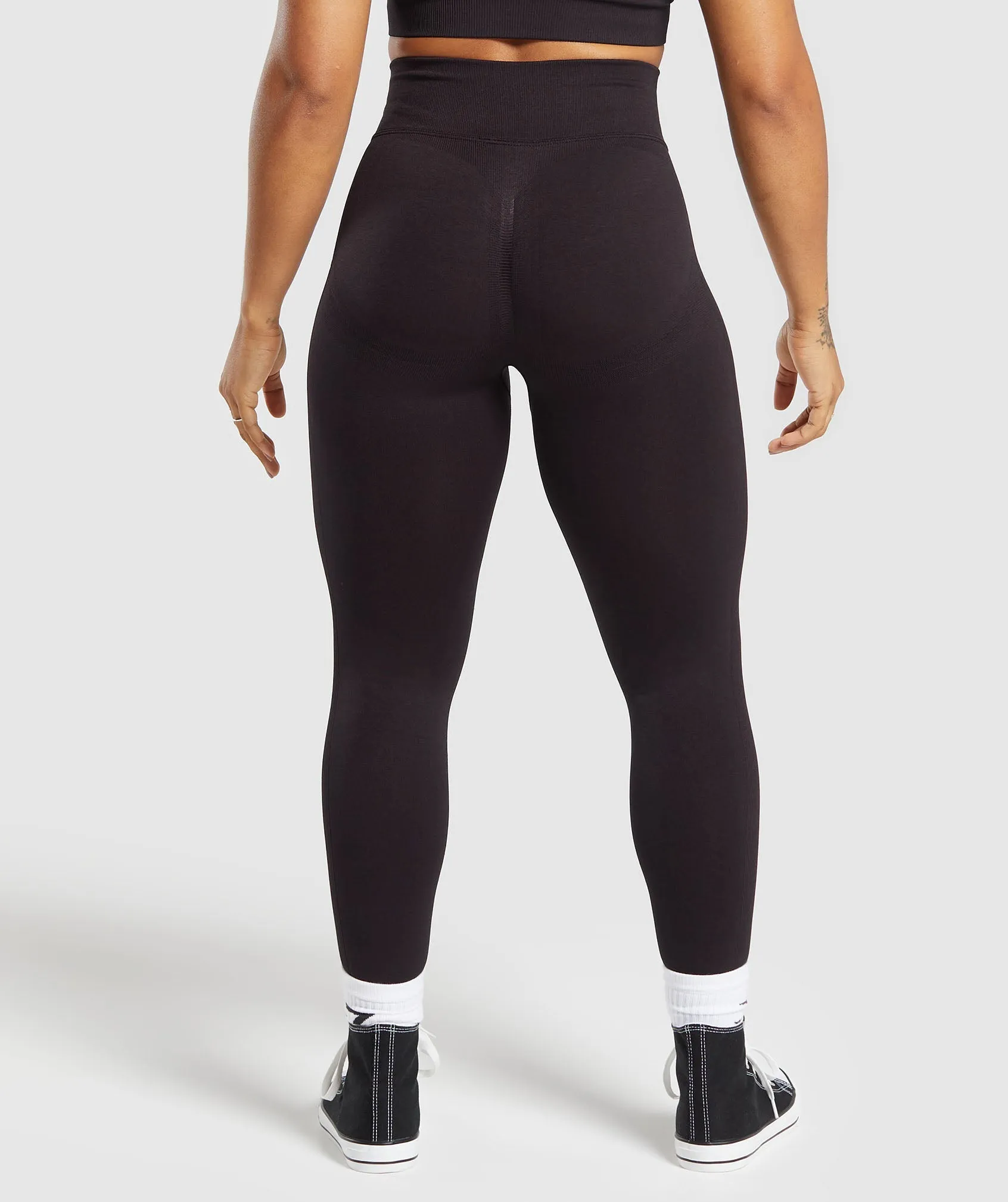 Gymshark Lift Contour Seamless Leggings - Depth Purple/Black Marl