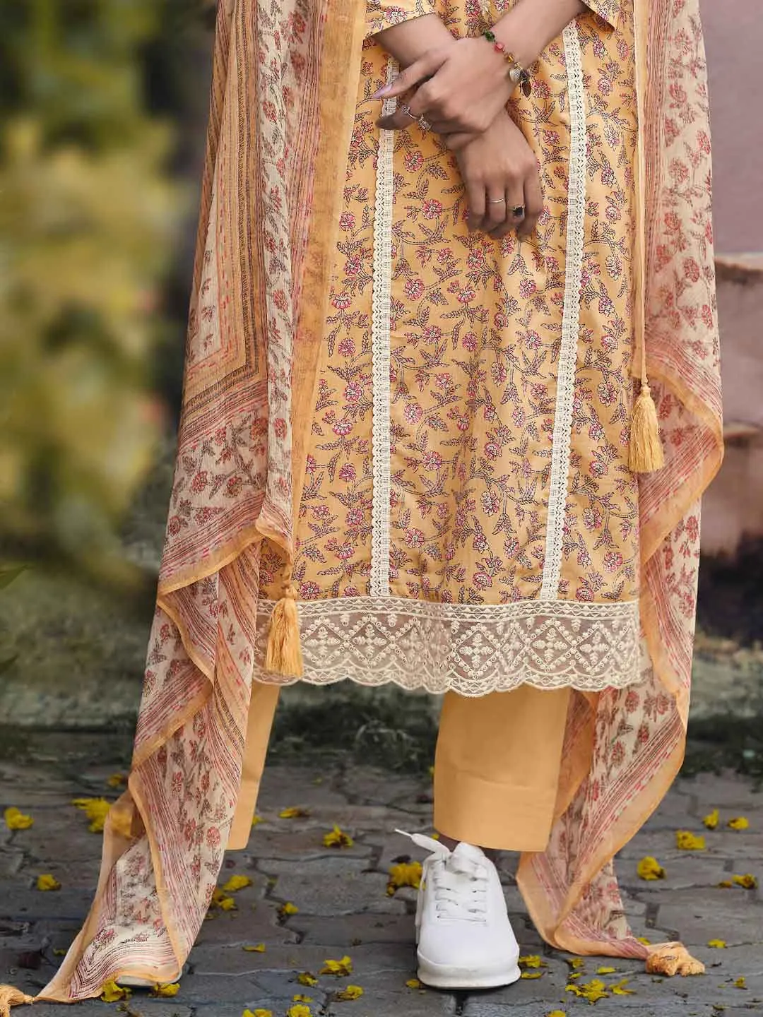 Ibiza Lawn Cotton Yellow Embroidered Unstitched Women Suit Set