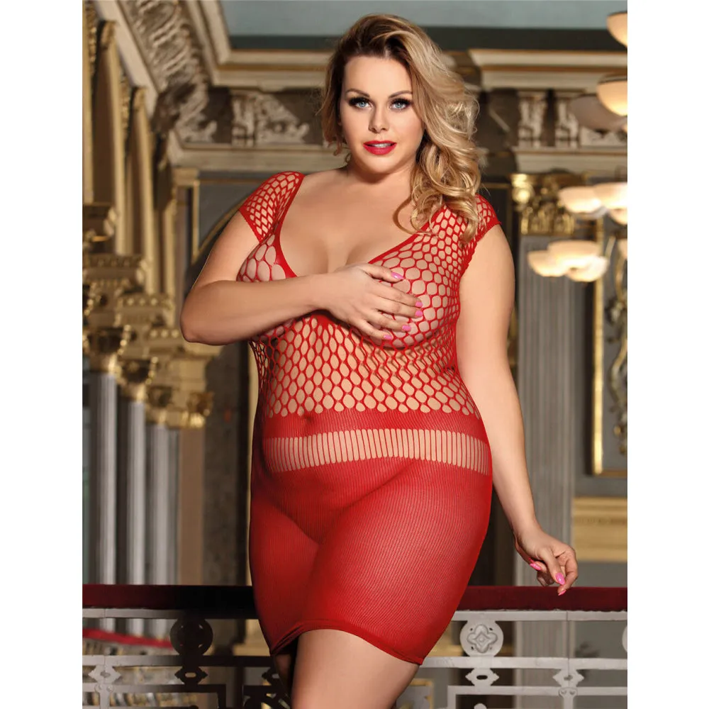 Mesh Hollow-out Chemise Mini Dress