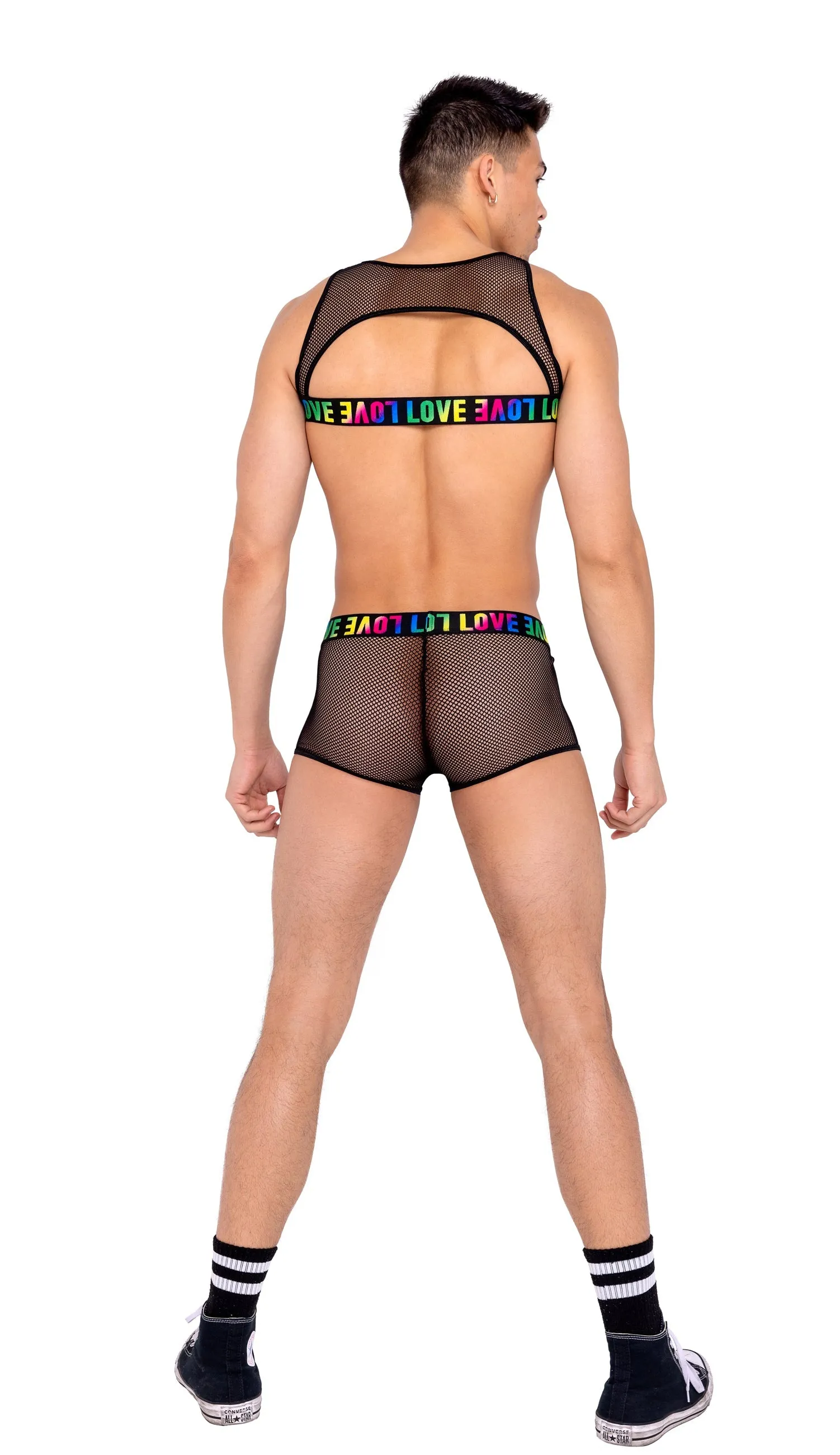 Roma Mens Pride Two-Tone Fishnet Trunks - Rave & Festival Wear
