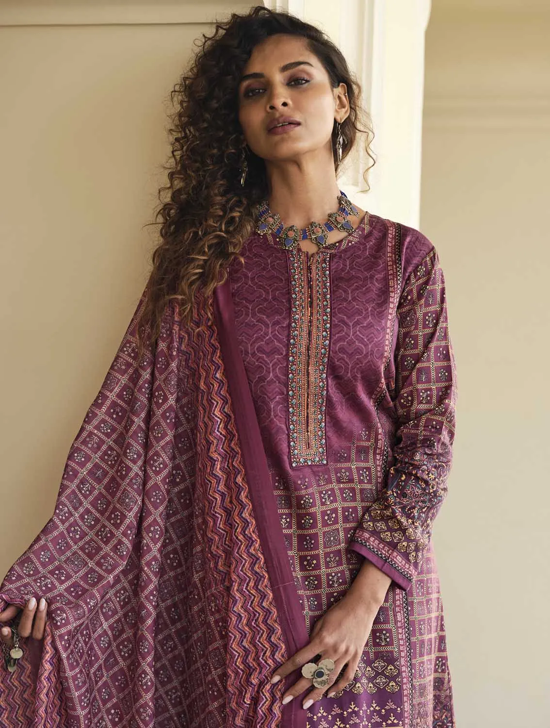 Sadhana Cotton Silk Embroidered Women Unstitched Suit Material