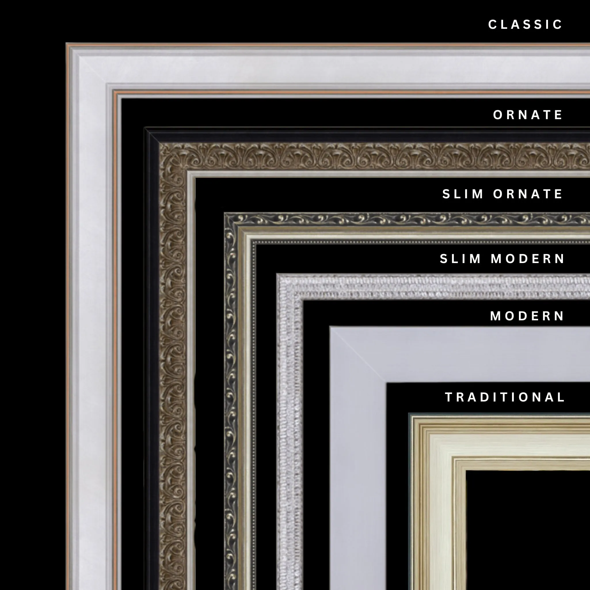 Silver 48x31 Picture Frame Ornate Traditional Classic Antique