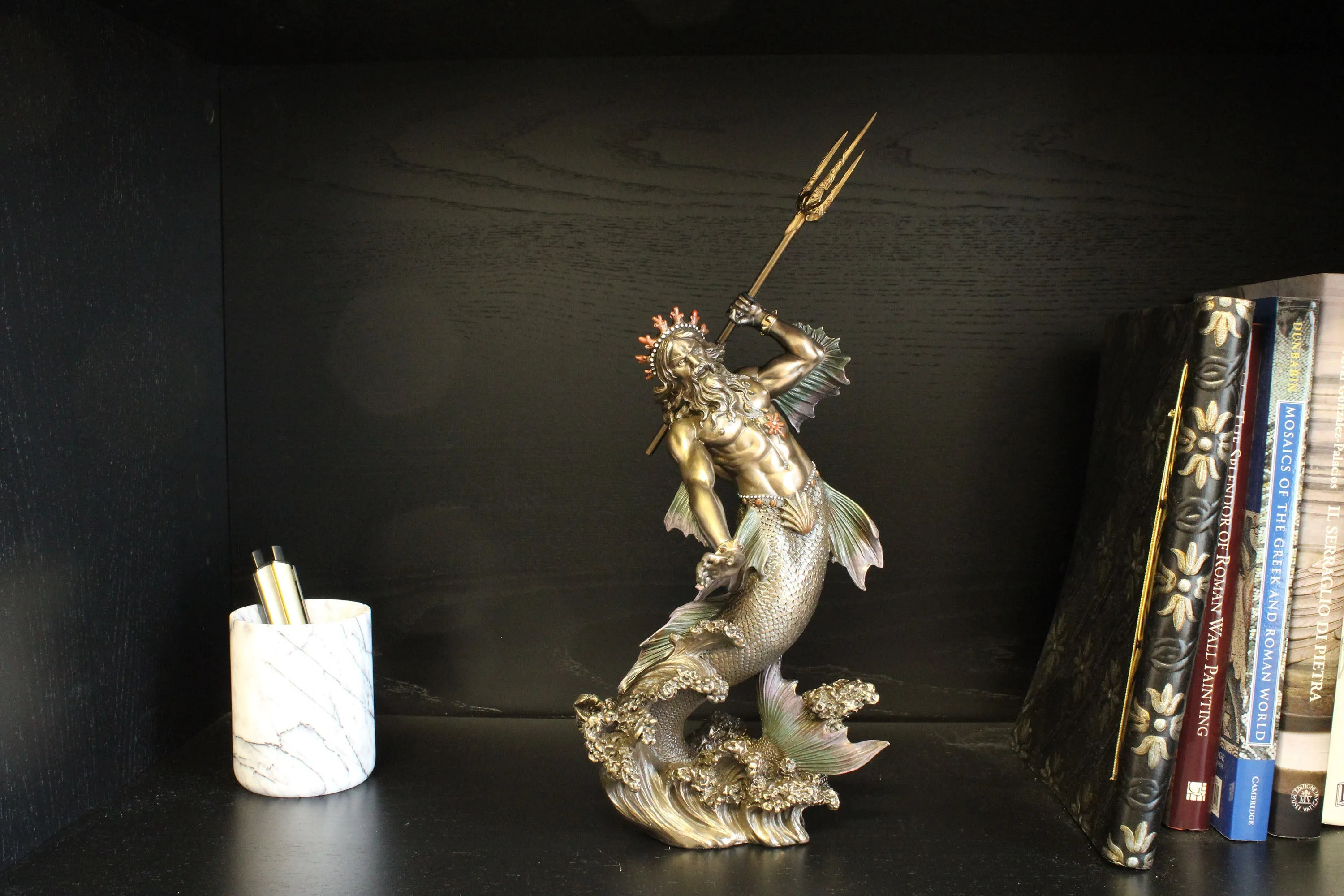 Statue of Poseidon (God of the Sea - Cold Cast Bronze Sculpture)