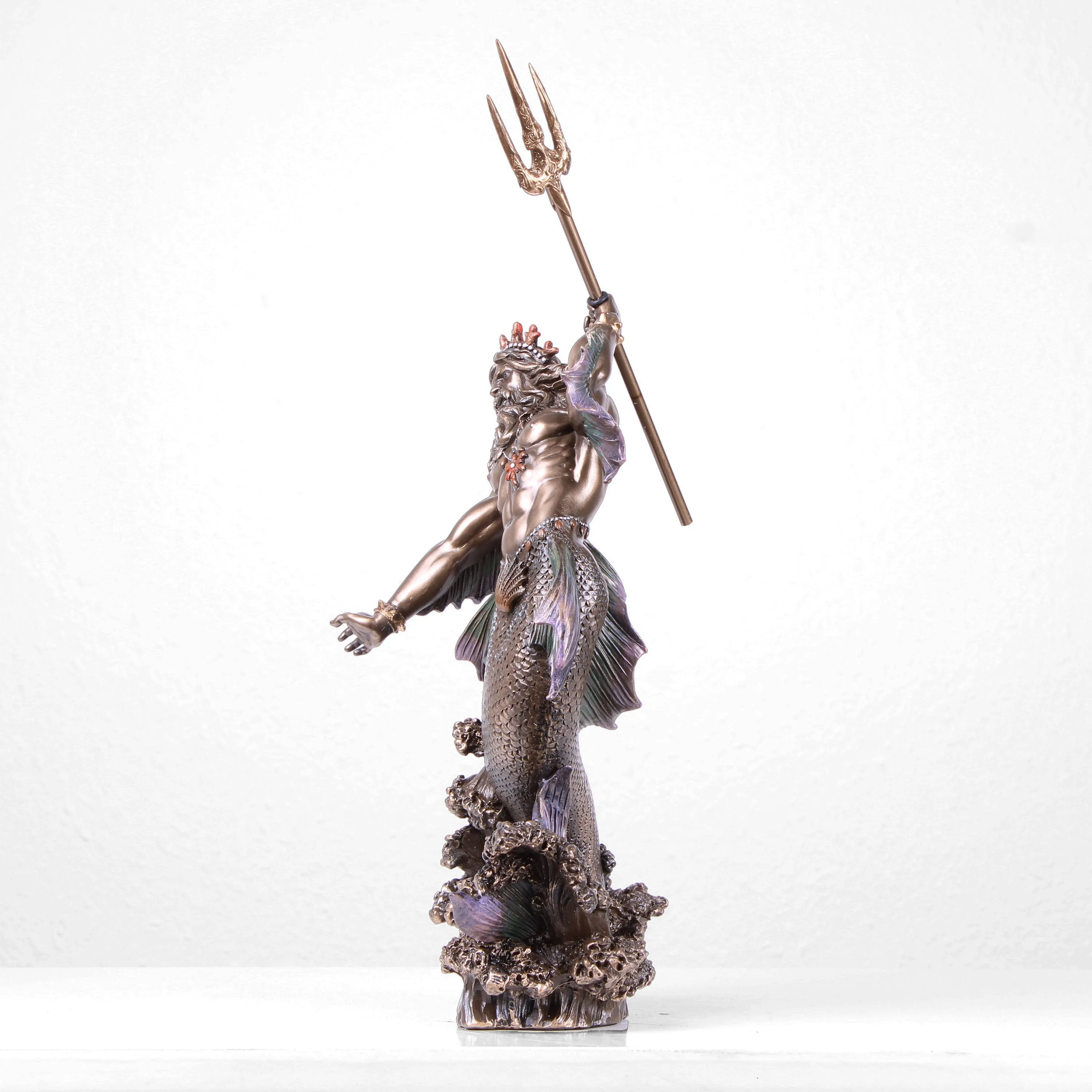 Statue of Poseidon (God of the Sea - Cold Cast Bronze Sculpture)