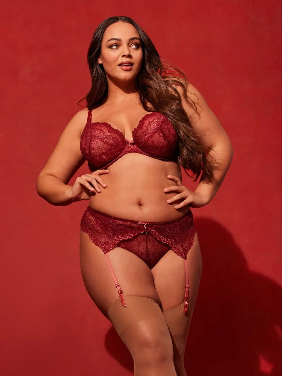 Plunge Superboost Lace Bra in Cranberry and Raspberry Sorbet