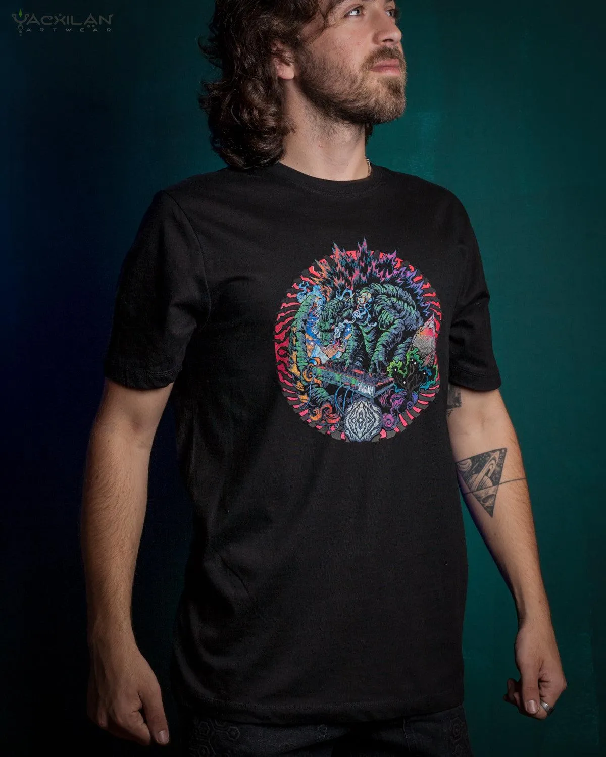 T-Shirt Men / Organic Cotton Black - Sangoma GODZILLA SUN