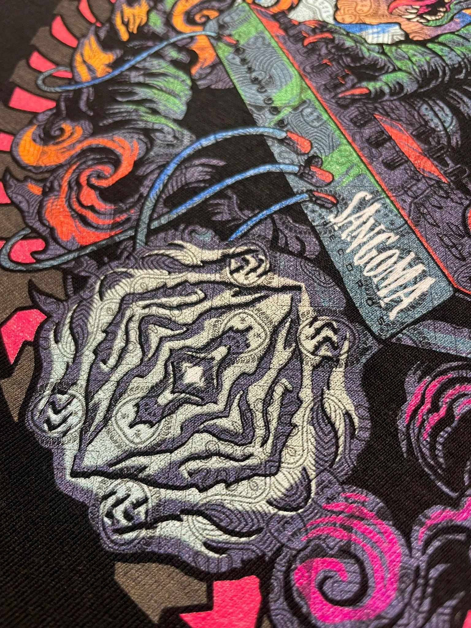 T-Shirt Men / Organic Cotton Black - Sangoma GODZILLA SUN
