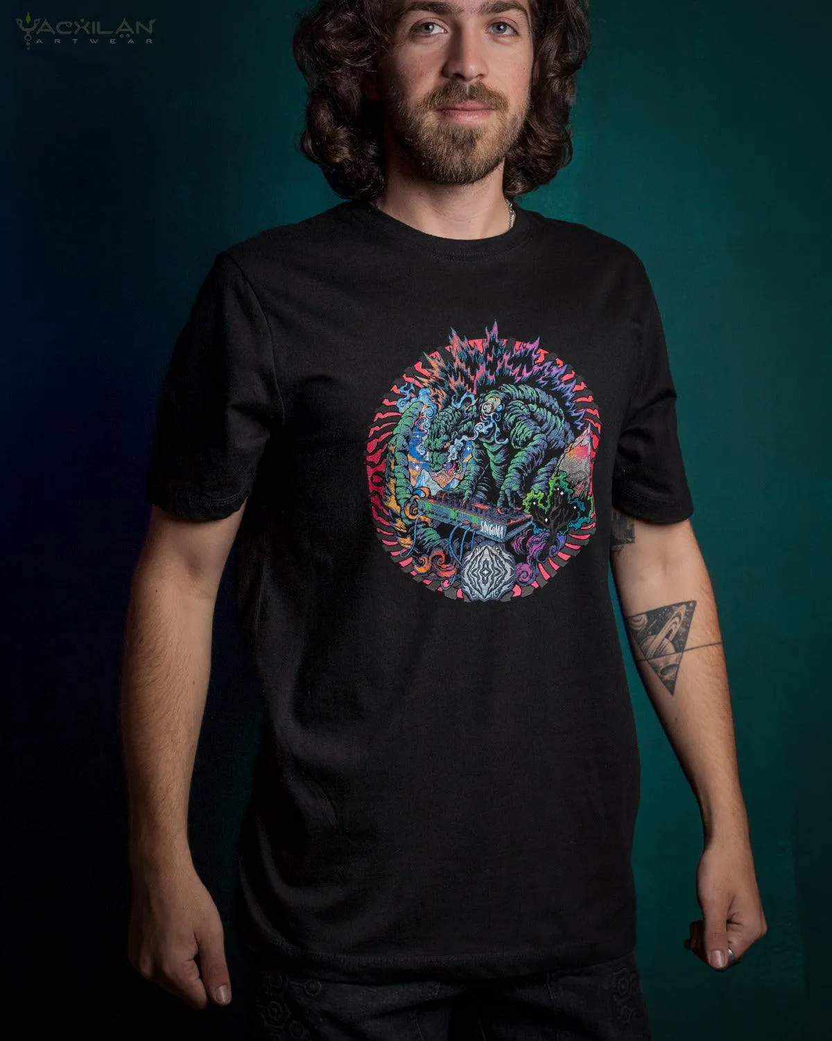 T-Shirt Men / Organic Cotton Black - Sangoma GODZILLA SUN