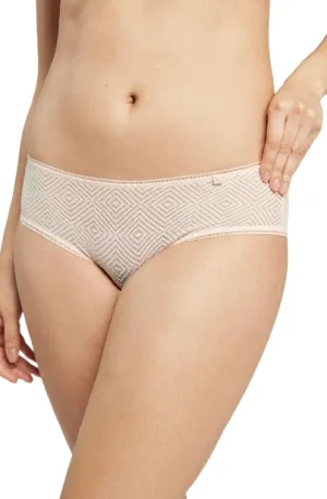The Sheer Deco Hipster Brief Blush Pink