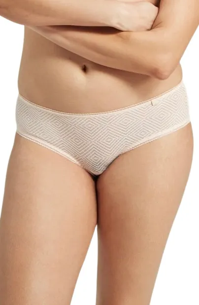 The Sheer Deco Hipster Brief Blush Pink