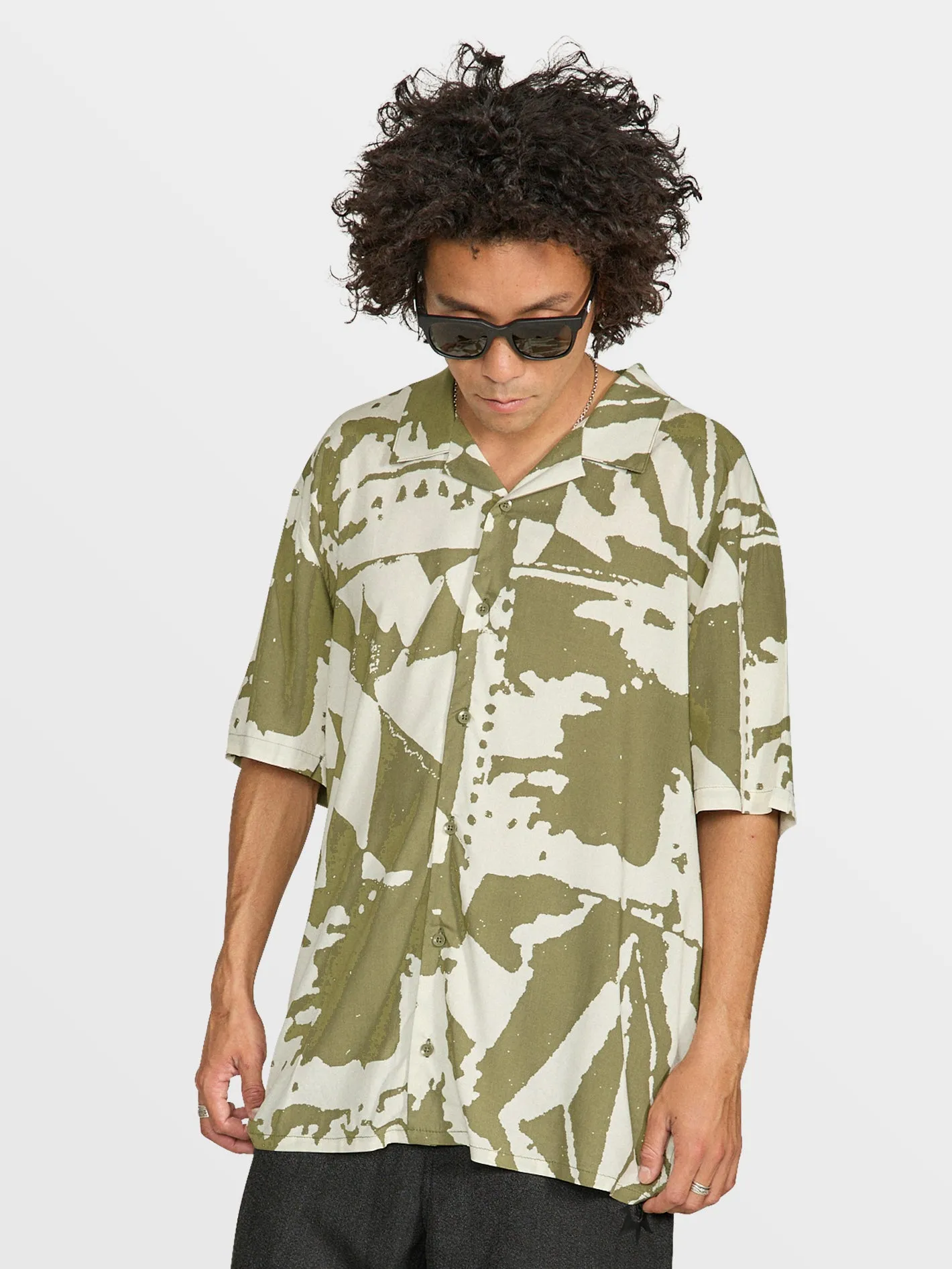 Tokyo True Collage Short Sleeve Shirt - Light Army
