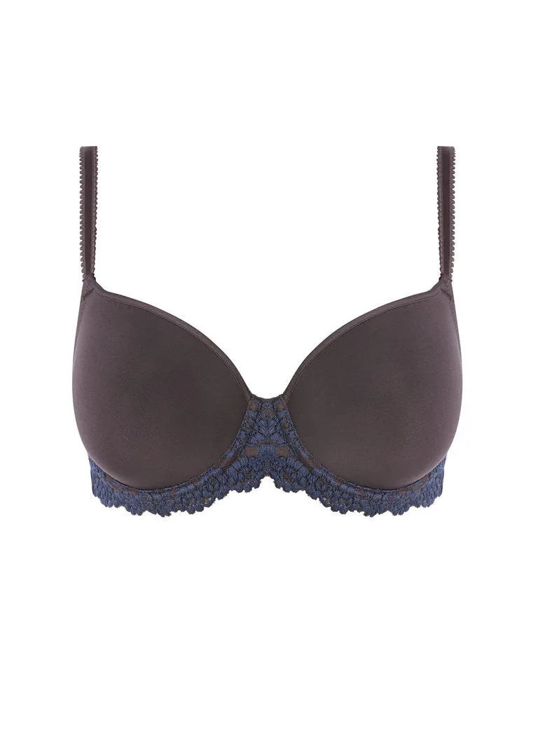 Wacoal Embrace Lace Underwire Contour Bra, Nine Iron / Ensign Blue